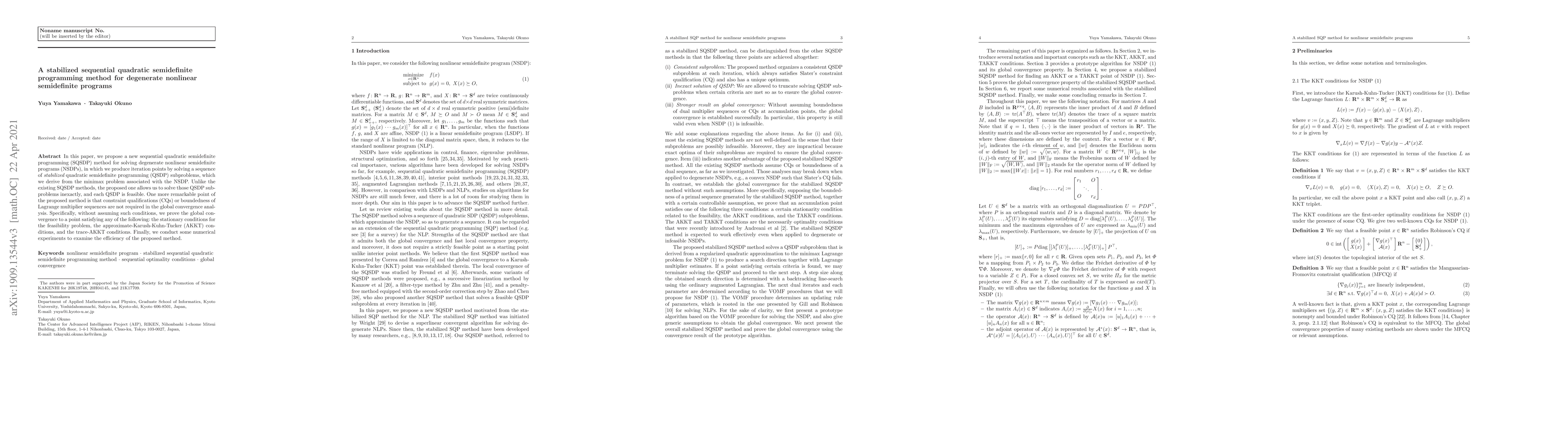 Thumbnail for A stabilized sequential quadratic semidefinite programming method for
  degenerate nonlinear semidefinite programs