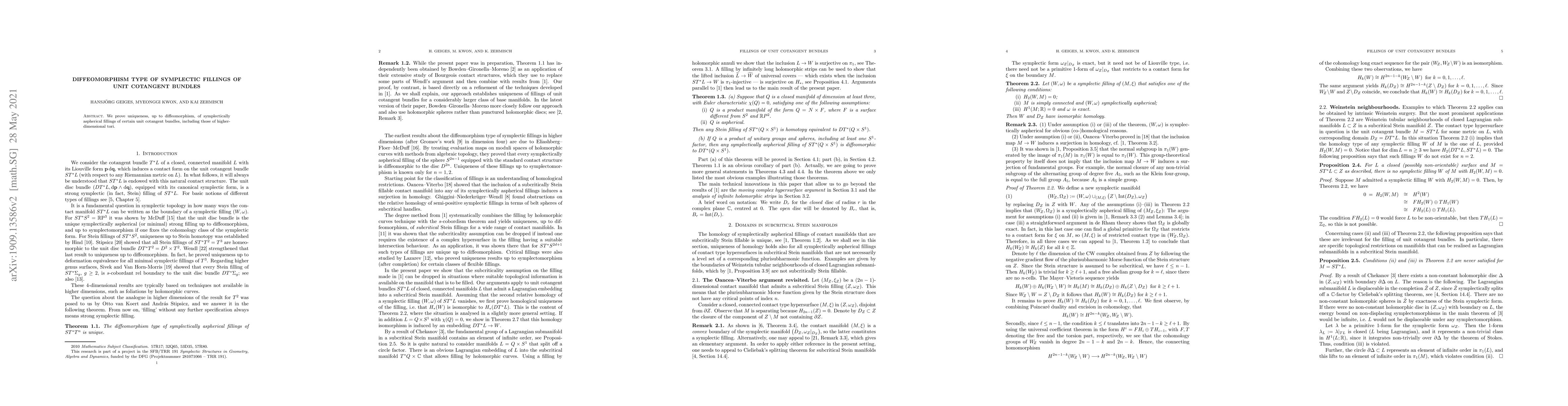Thumbnail for Diffeomorphism type of symplectic fillings of unit cotangent bundles