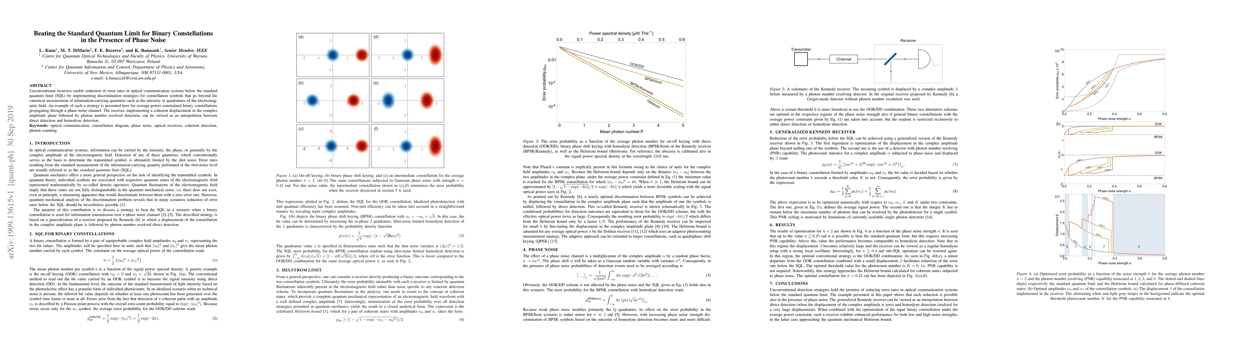 Thumbnail for Beating the Standard Quantum Limit for Binary Constellations in the
  Presence of Phase Noise