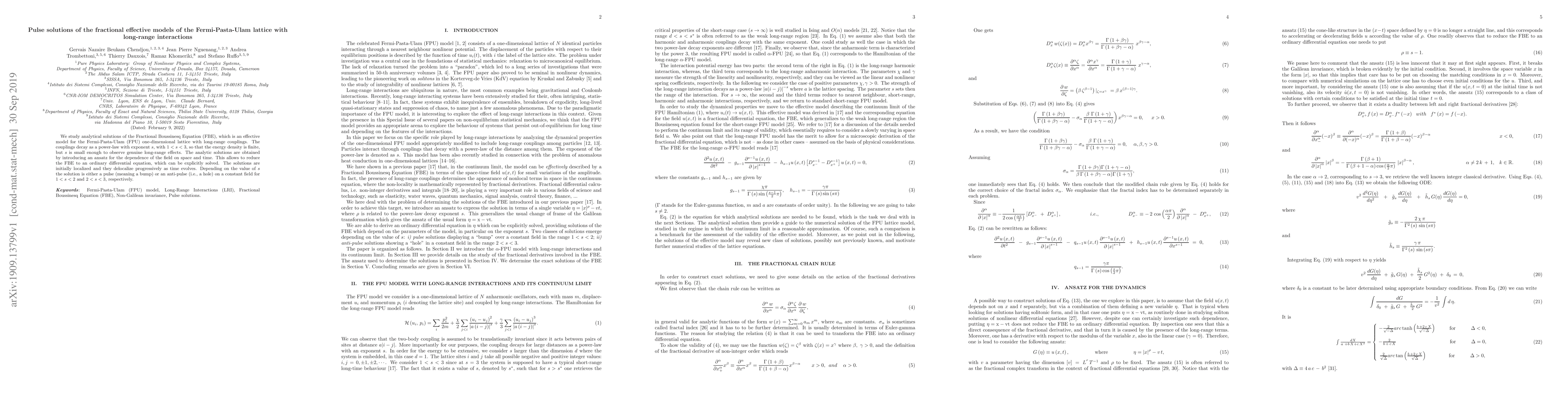 Thumbnail for Pulse solutions of the fractional effective models of the
  Fermi-Pasta-Ulam lattice with long-range interactions