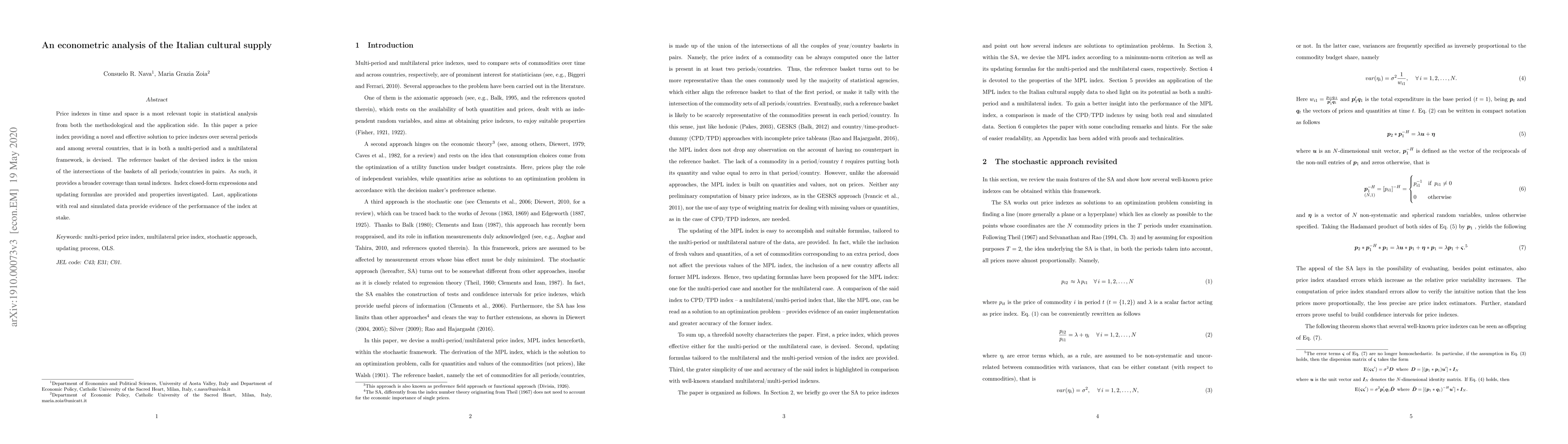 Thumbnail for An econometric analysis of the Italian cultural supply