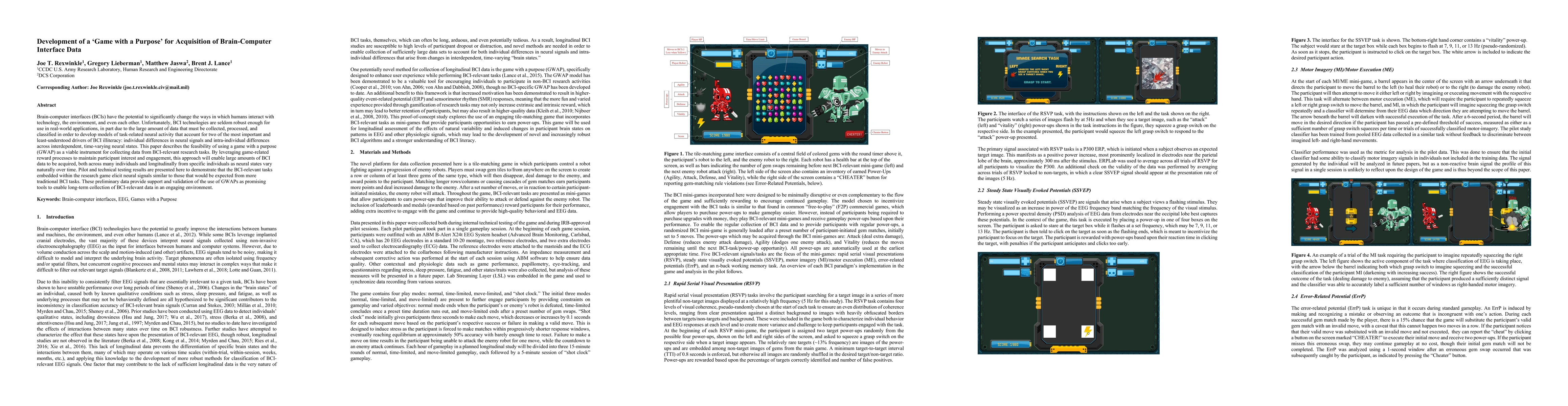 Thumbnail for Development of a Game with a Purpose for Acquisition of Brain-Computer
  Interface Data