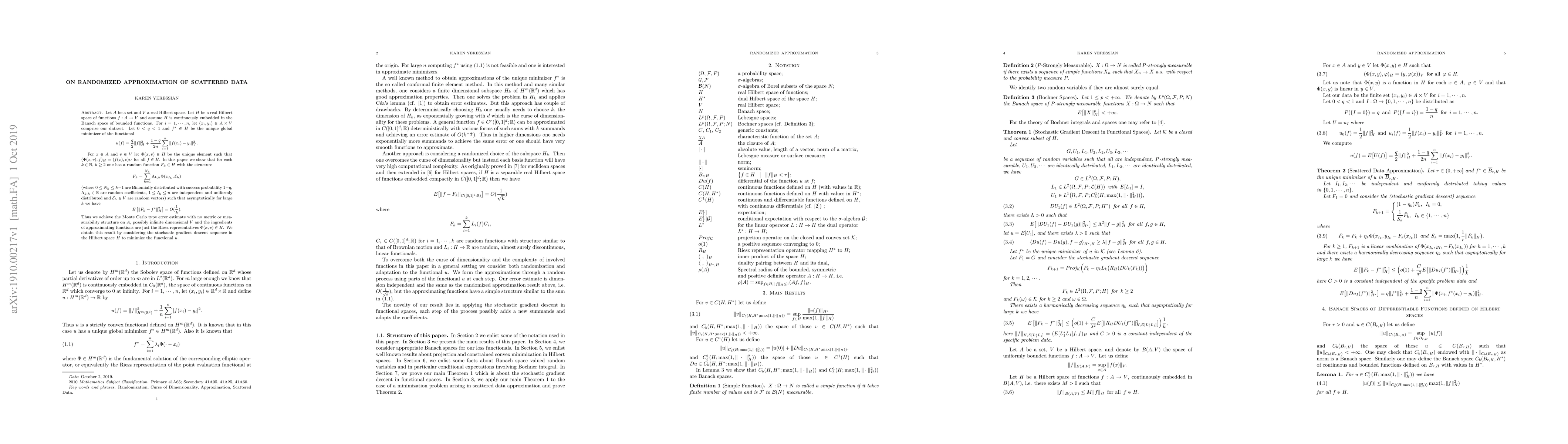 Thumbnail for On Randomized Approximation of Scattered Data