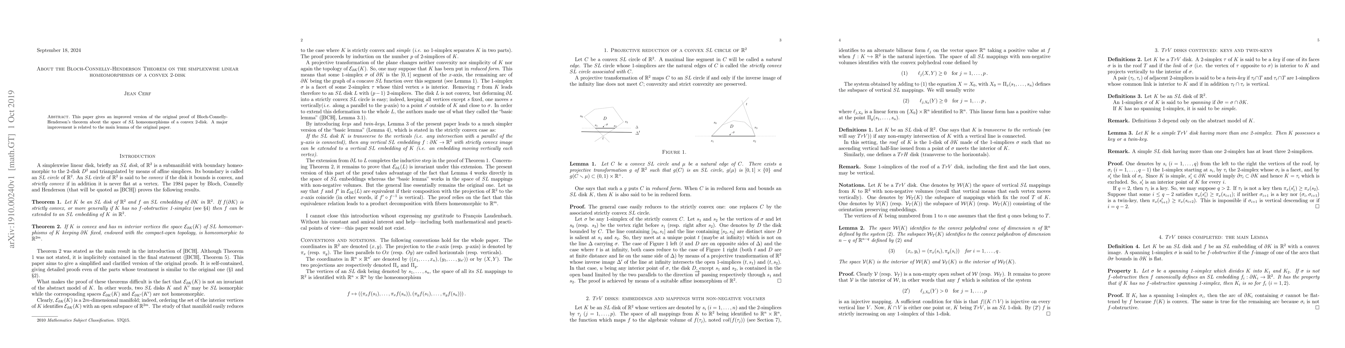 Thumbnail for About the Bloch-Connelly-Henderson Theorem on the simplexwise linear
  homeomorphisms of a convex 2-disk