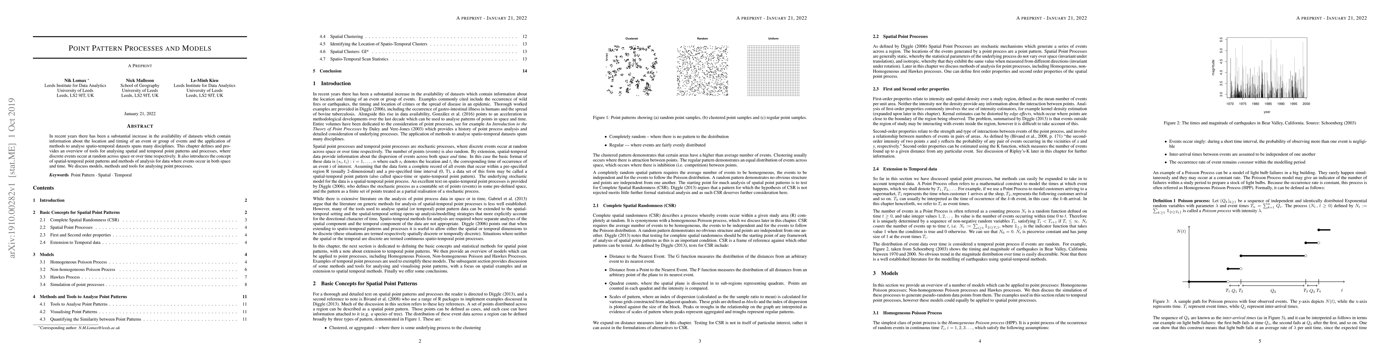 Thumbnail for Point Pattern Processes and Models
