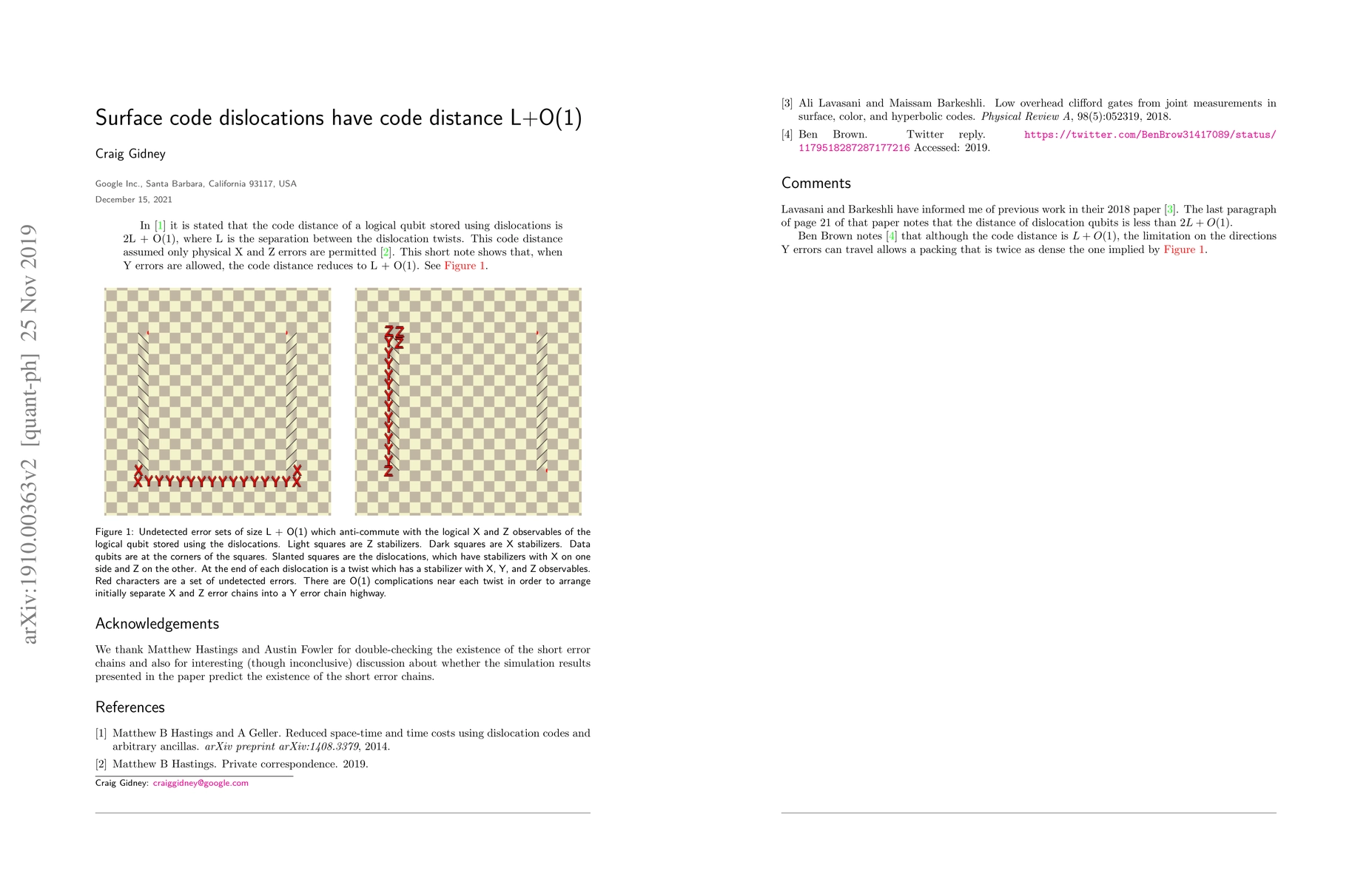 Thumbnail for Surface code dislocations have code distance L+O(1)