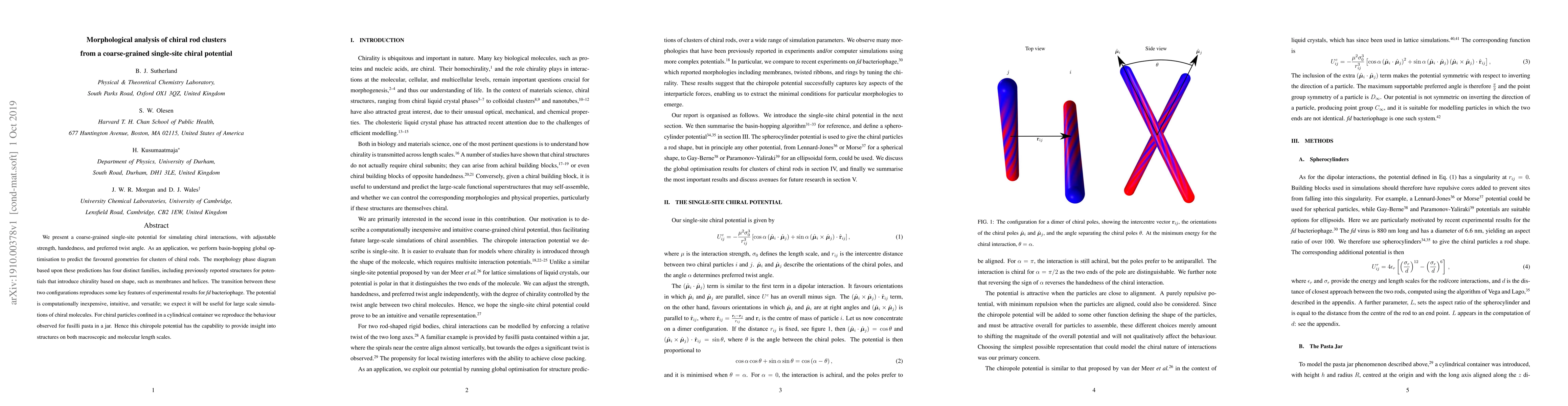 Thumbnail for Morphological analysis of chiral rod clusters from a coarse-grained
  single-site chiral potential