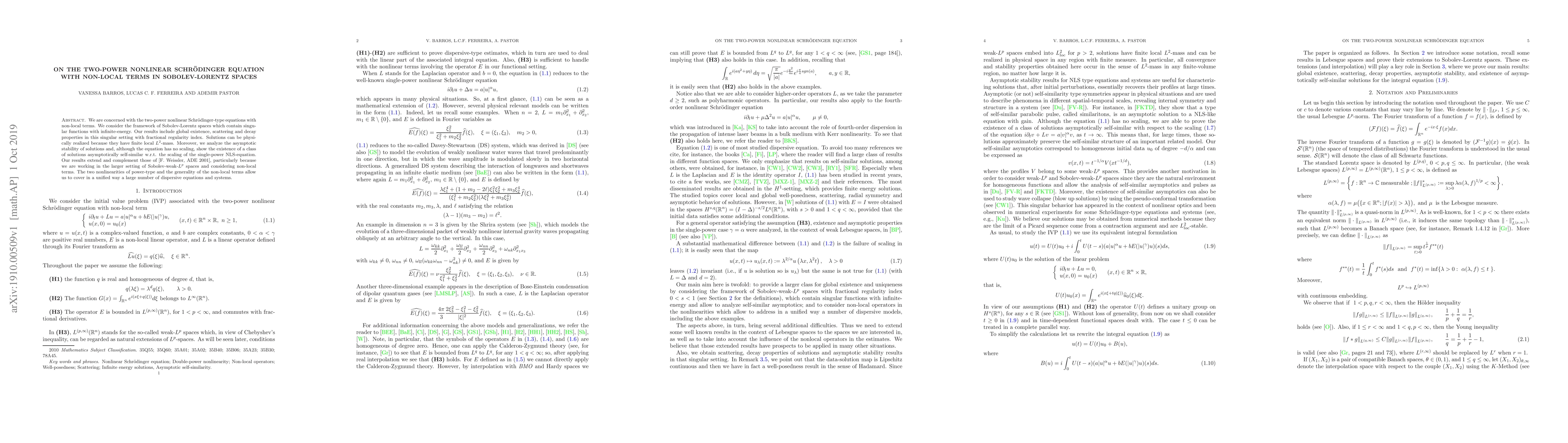 Thumbnail for On the two-power nonlinear Schr\"odinger equation with non-local terms
  in Sobolev-Lorentz spaces