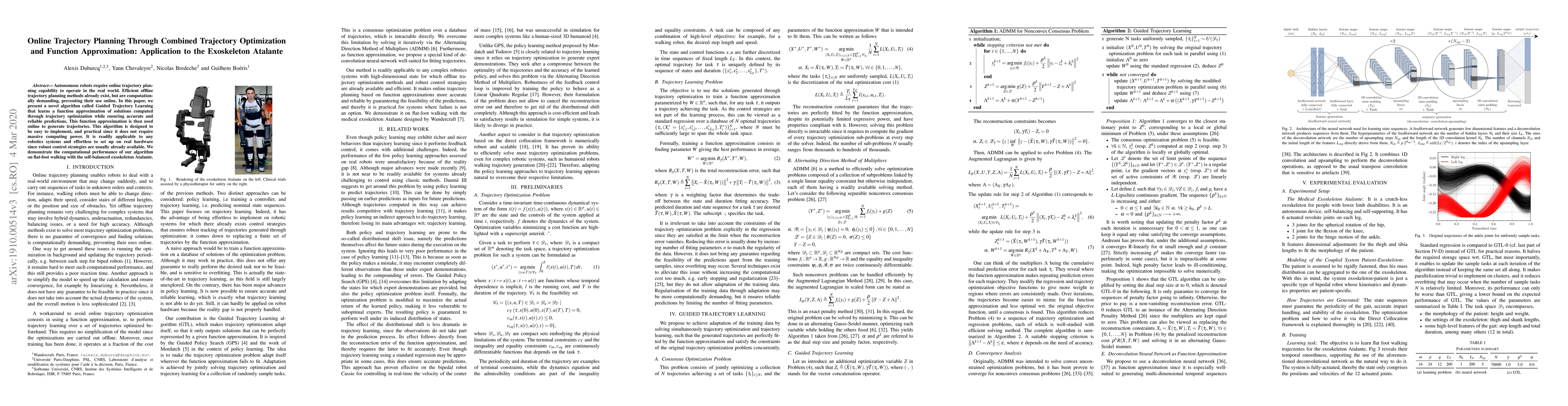 Thumbnail for Online Trajectory Planning Through Combined Trajectory Optimization and
  Function Approximation: Application to the Exoskeleton Atalante