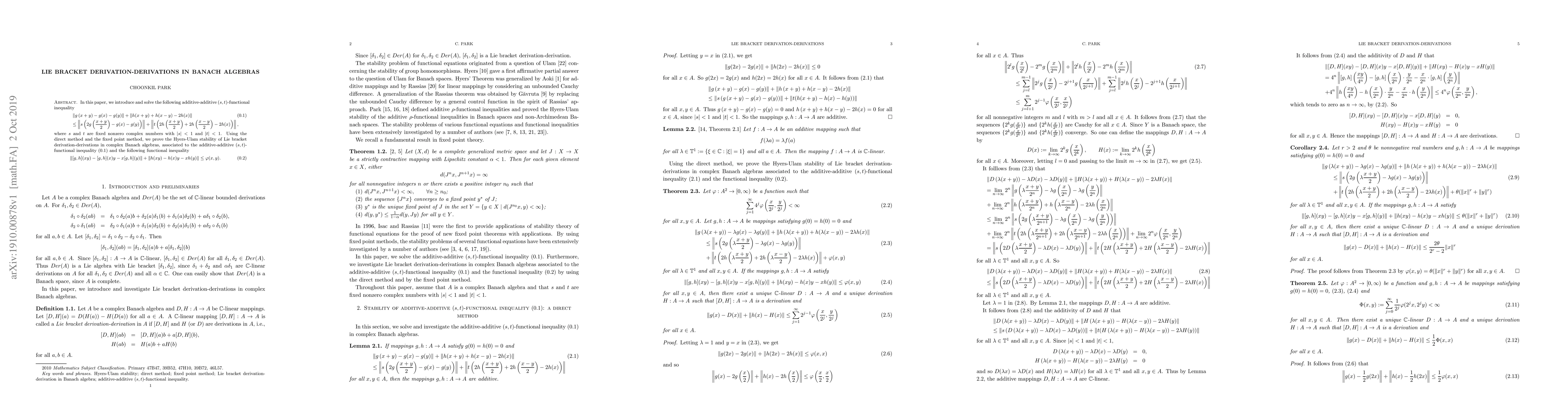 Thumbnail for Lie bracket derivation-derivations in Banach algebras
