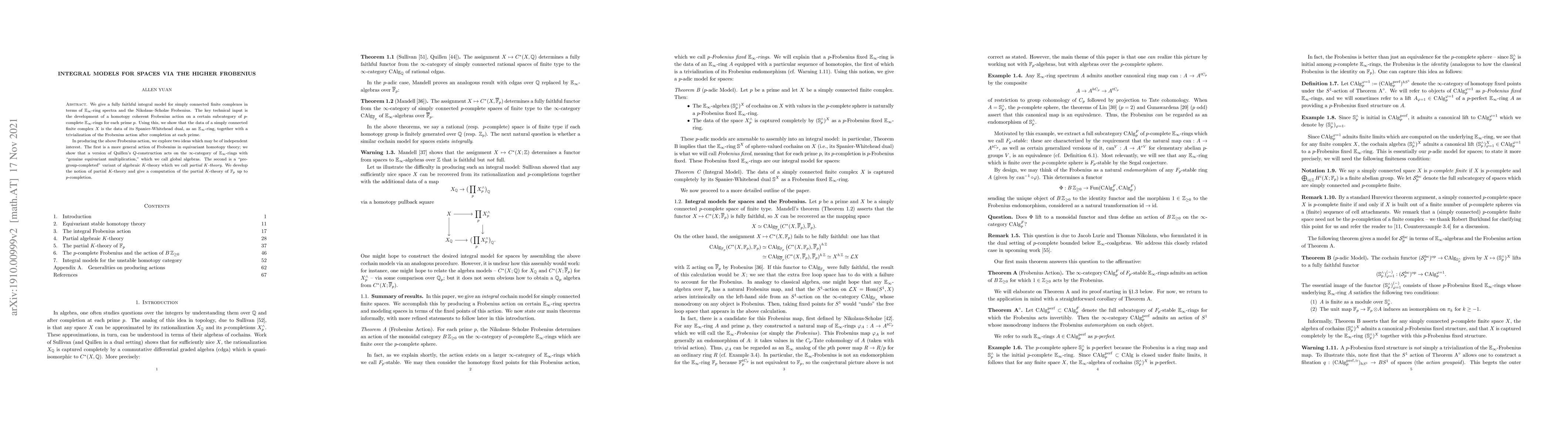 Thumbnail for Integral Models for Spaces via the Higher Frobenius