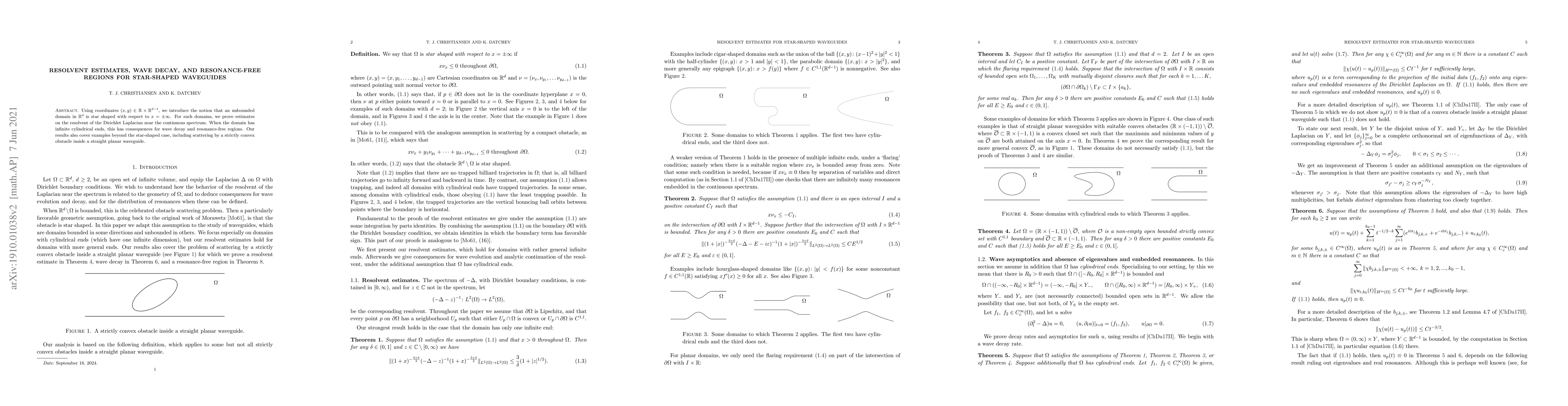 Thumbnail for Resolvent estimates, wave decay, and resonance-free regions for
  star-shaped waveguides