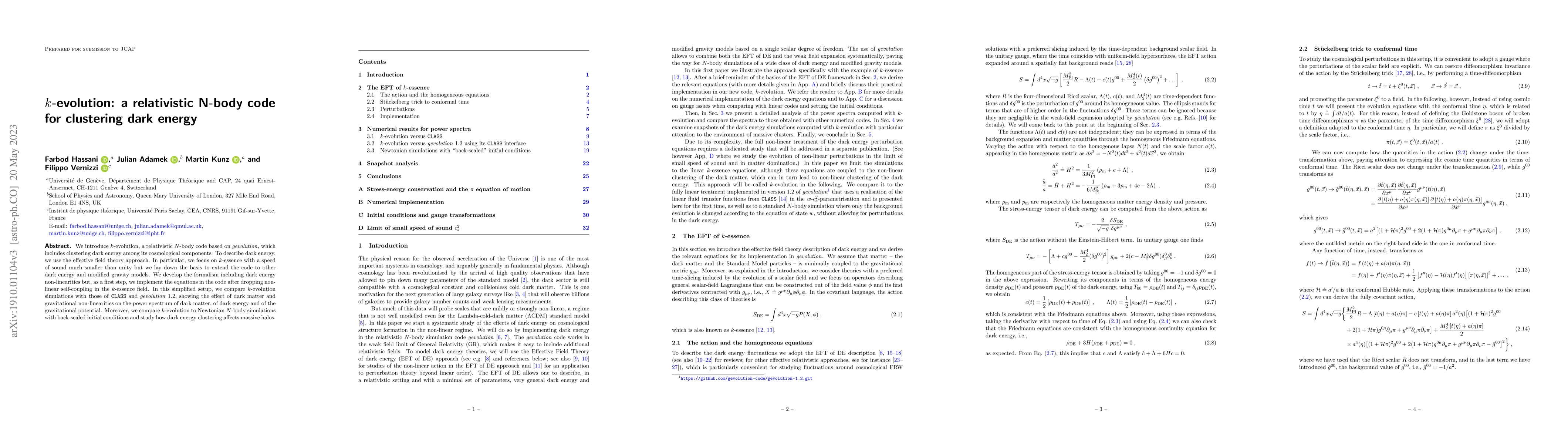 Thumbnail for $k$-evolution: a relativistic N-body code for clustering dark energy