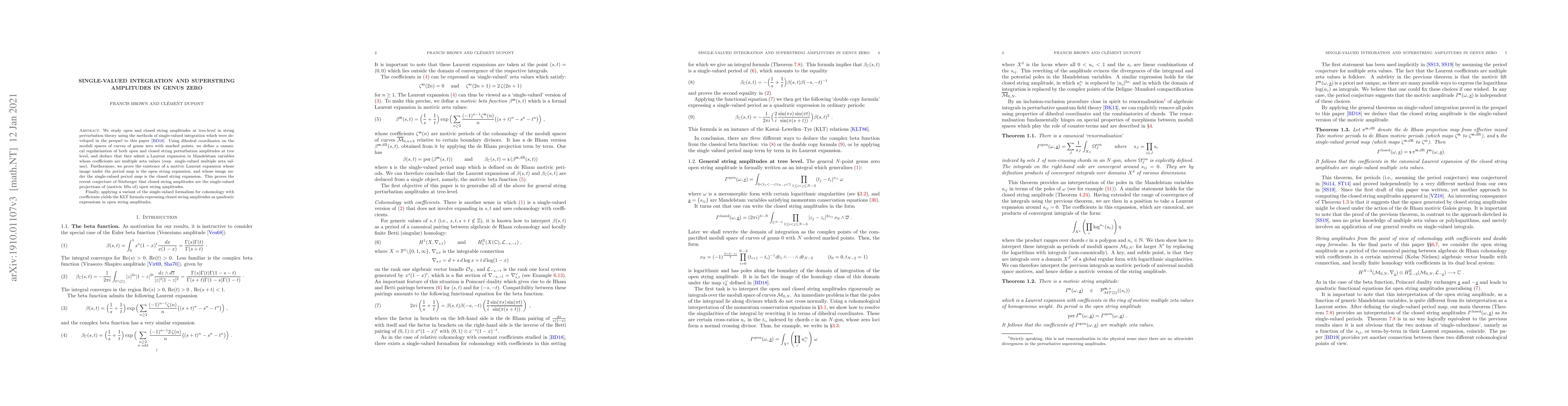 Thumbnail for Single-valued integration and superstring amplitudes in genus zero