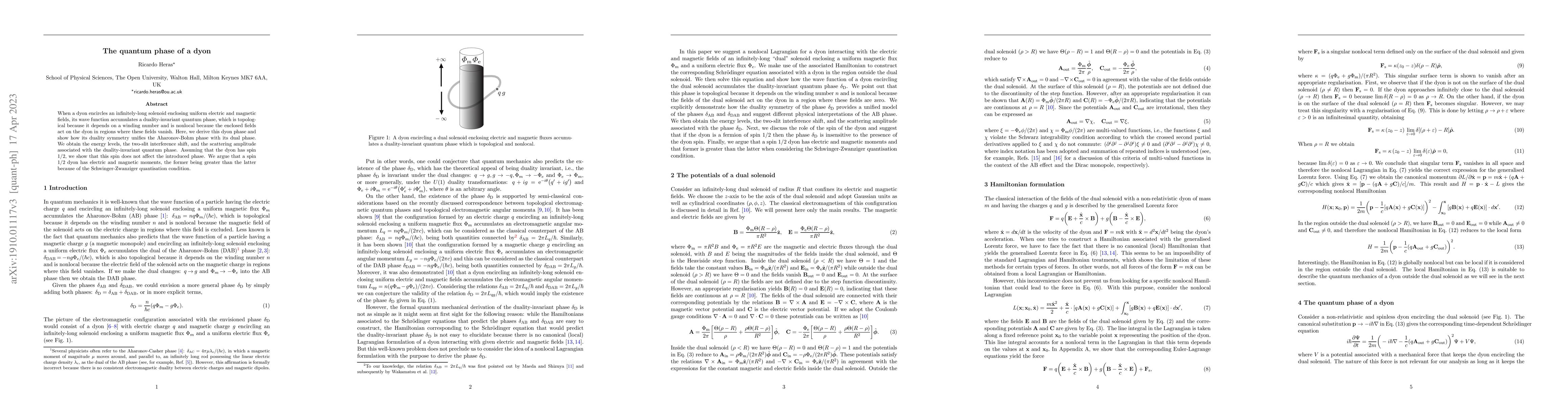 Thumbnail for The quantum phase of a dyon
