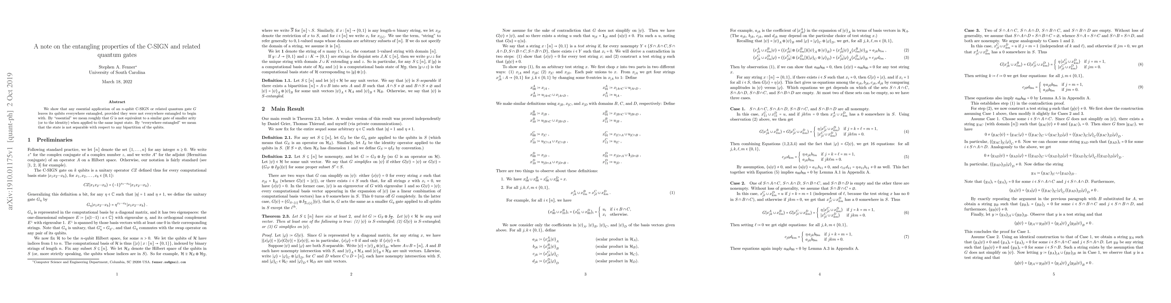 Thumbnail for A note on the entangling properties of the C-SIGN and related quantum
  gates