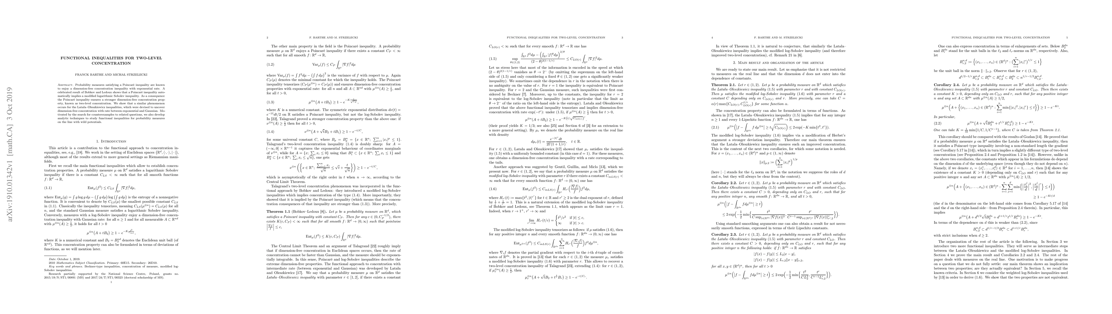 Thumbnail for Functional inequalities for two-level concentration