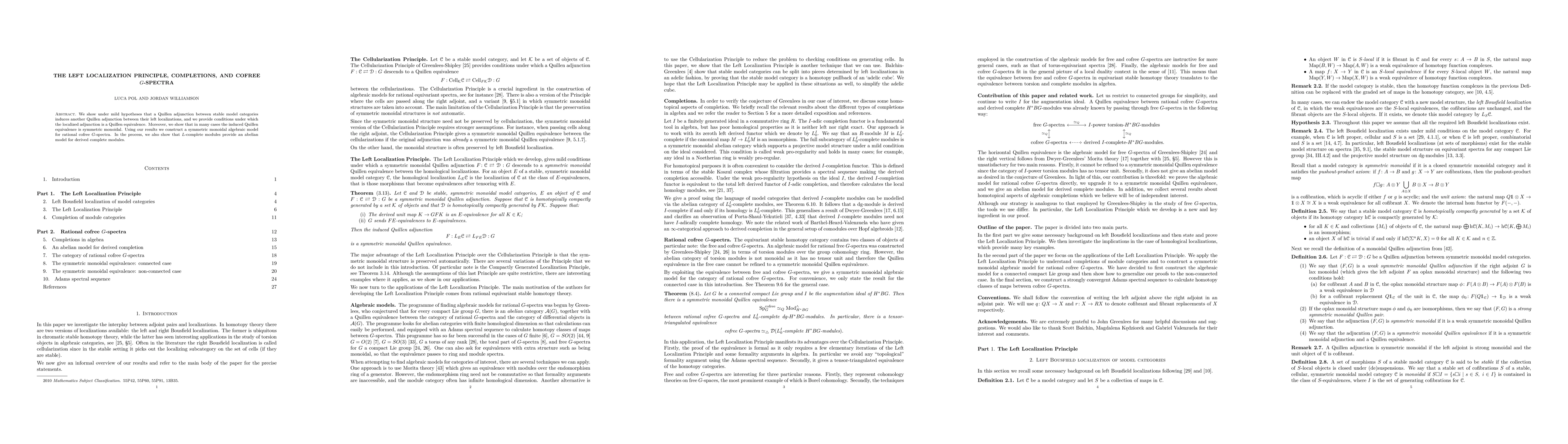 Thumbnail for The Left Localization Principle, completions, and cofree $G$-spectra