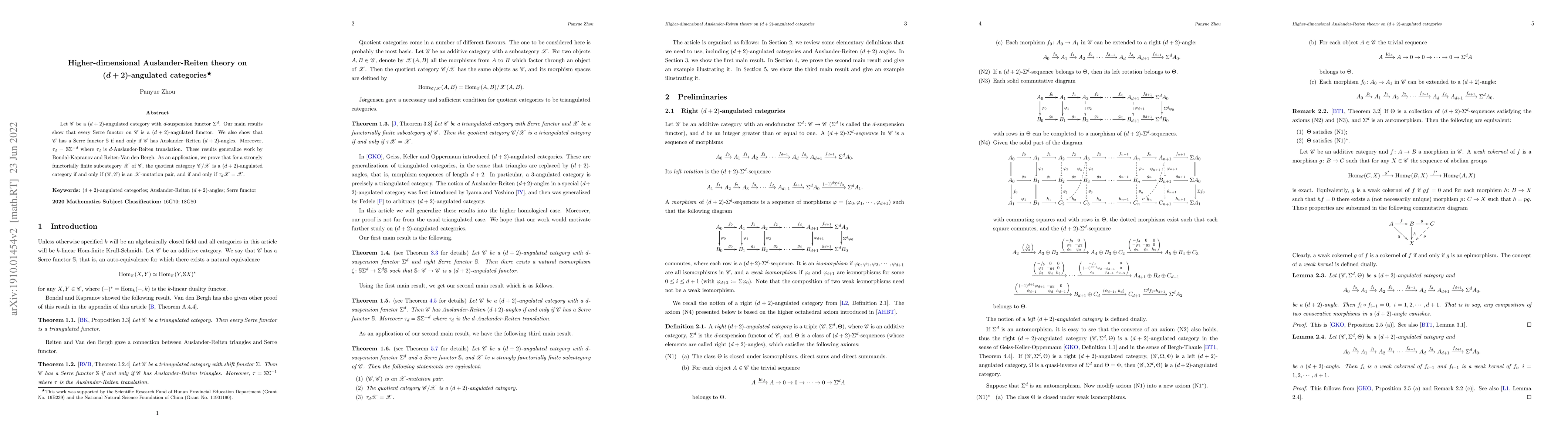 Thumbnail for Higher-dimensional Auslander-Reiten theory on $(d+2)$-angulated
  categories