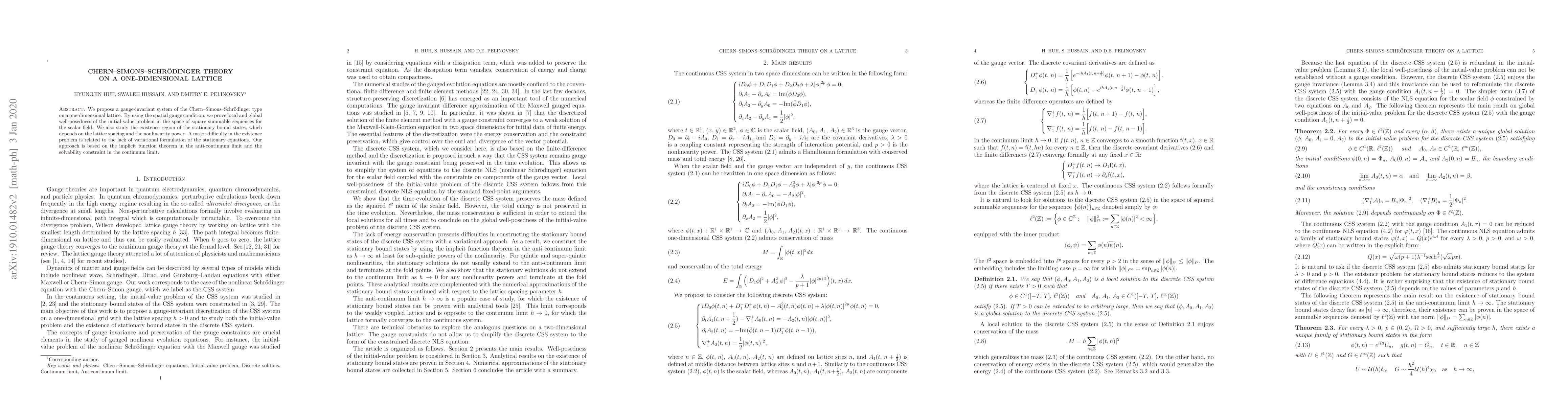 Thumbnail for Chern-Simons-Schrodinger theory on a one-dimensional lattice