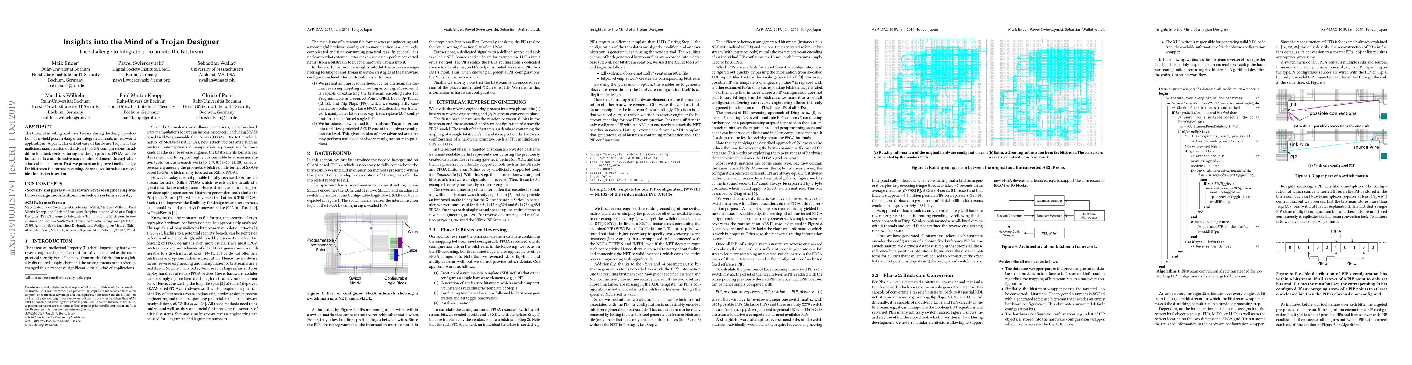 Thumbnail for Insights into the Mind of a Trojan Designer: The Challenge to Integrate
  a Trojan into the Bitstream