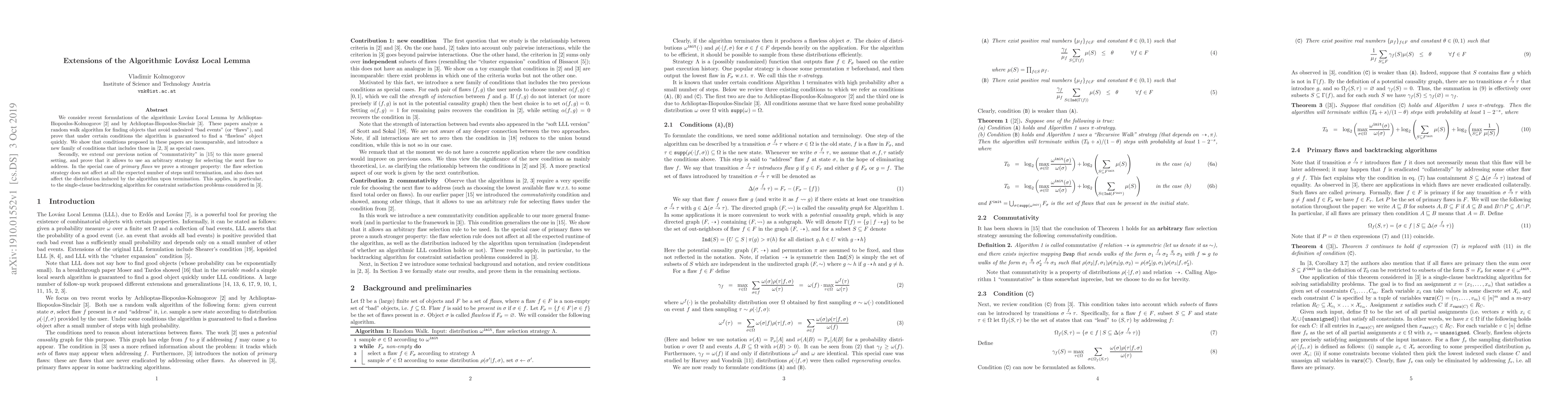 Thumbnail for Extensions of the Algorithmic Lovasz Local Lemma