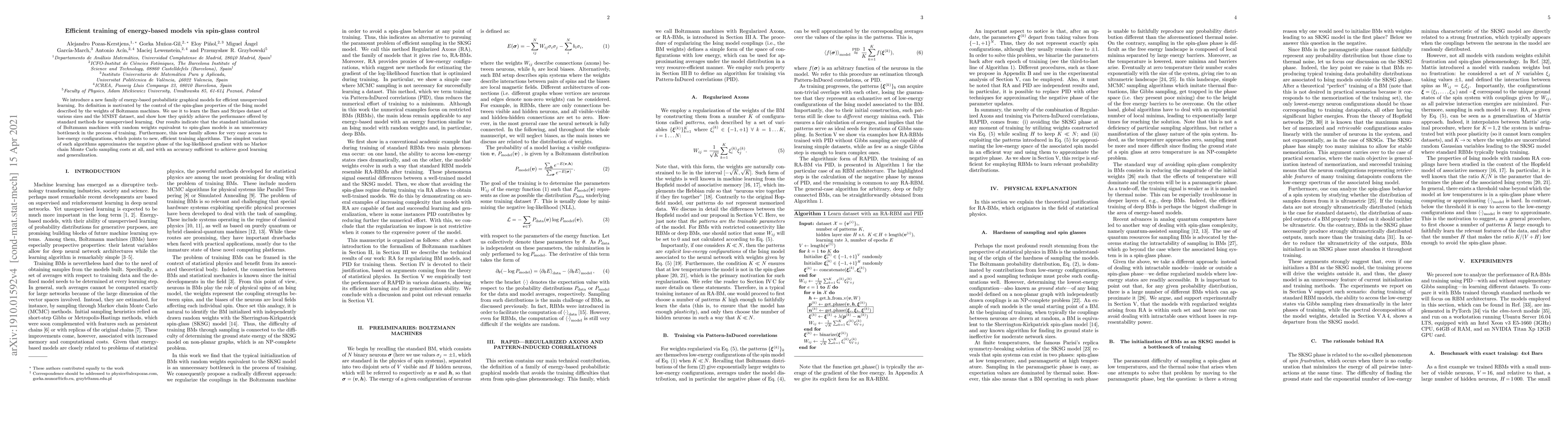 Thumbnail for Efficient training of energy-based models via spin-glass control