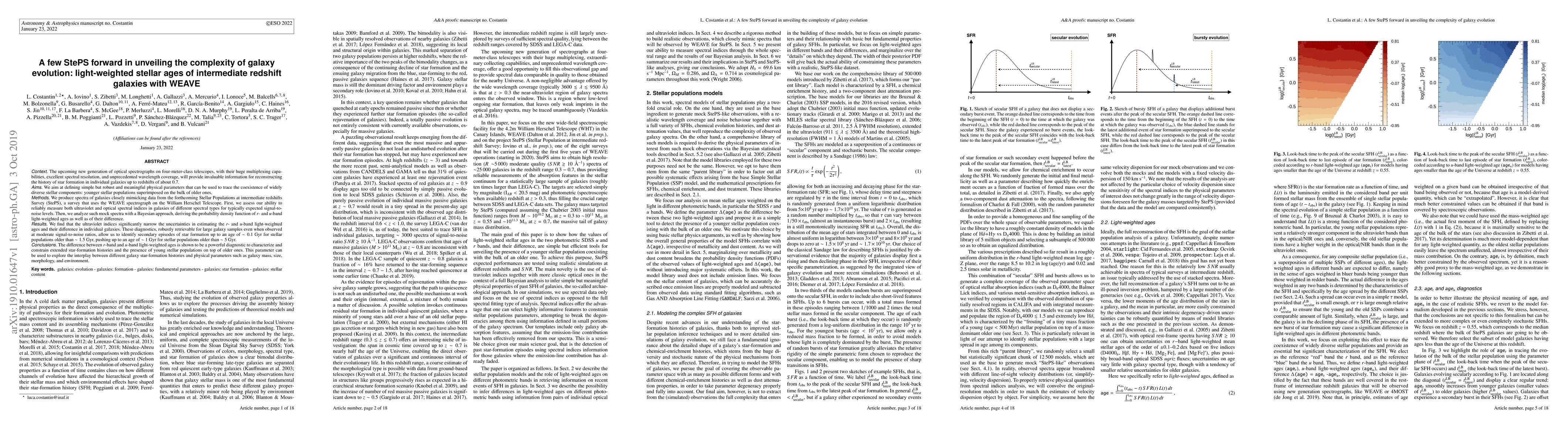 Thumbnail for A few StePS forward in unveiling the complexity of galaxy evolution:
  light-weighted stellar ages of intermediate redshift galaxies with WEAVE