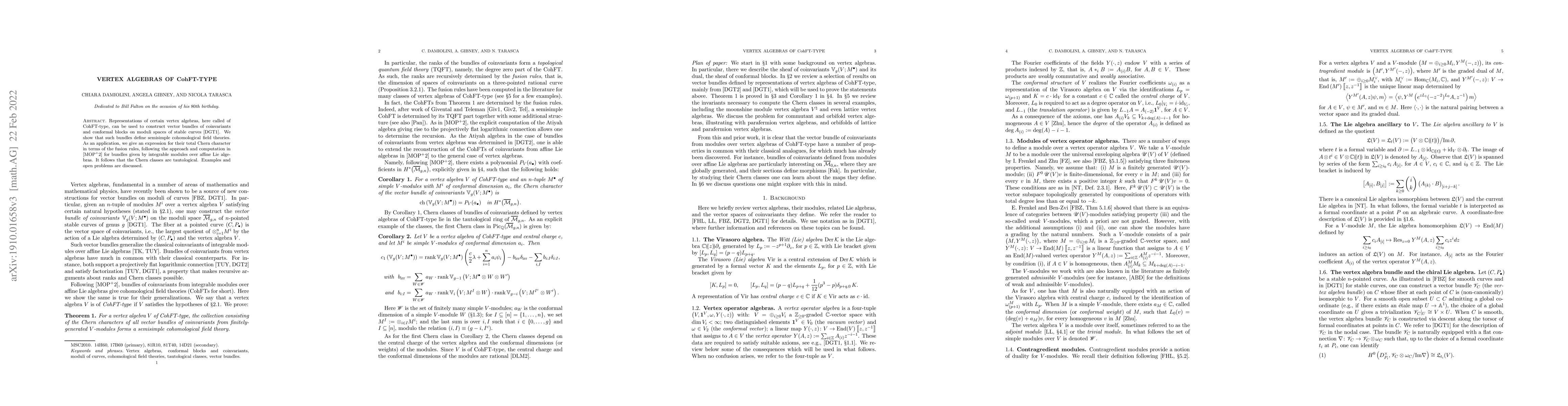 Thumbnail for Vertex algebras of CohFT-type