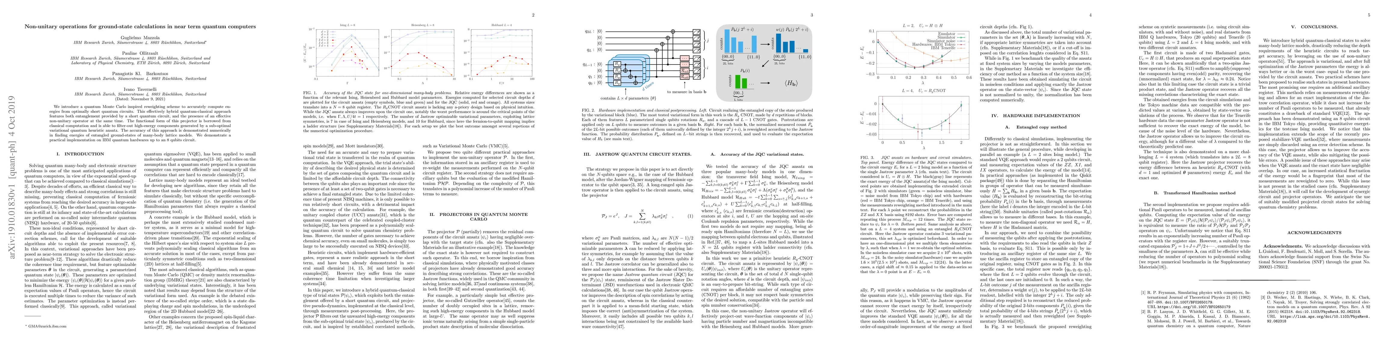 Thumbnail for Non-unitary operations for ground-state calculations in near term
  quantum computers
