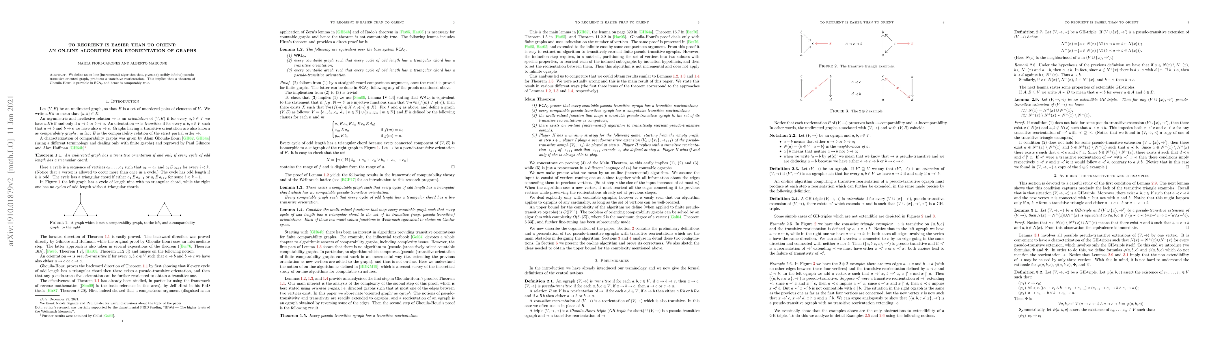 Thumbnail for To reorient is easier than to orient: an on-line algorithm for
  reorientation of graphs