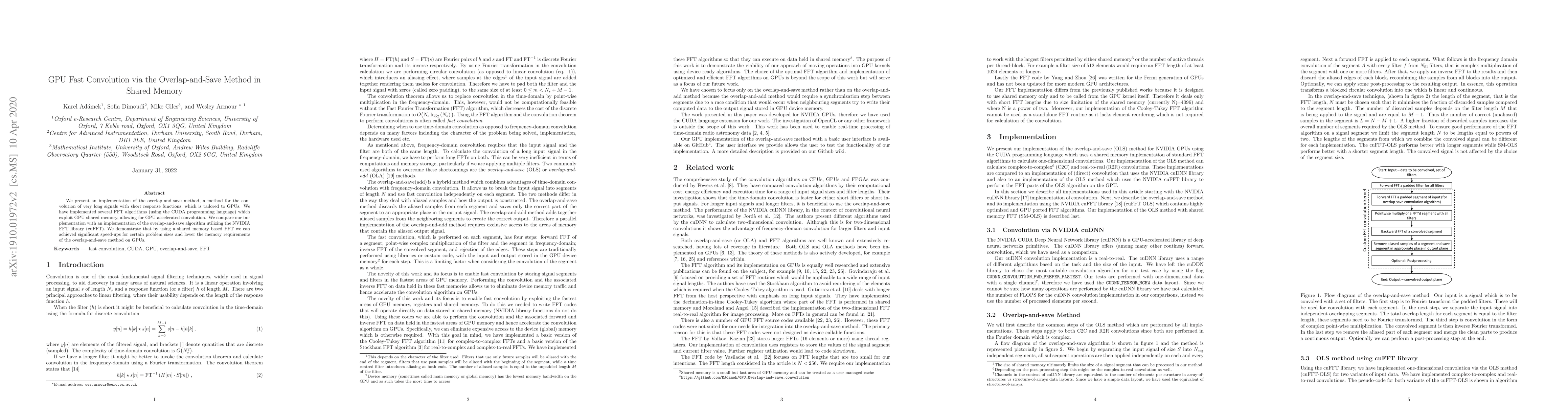 Thumbnail for GPU Fast Convolution via the Overlap-and-Save Method in Shared Memory