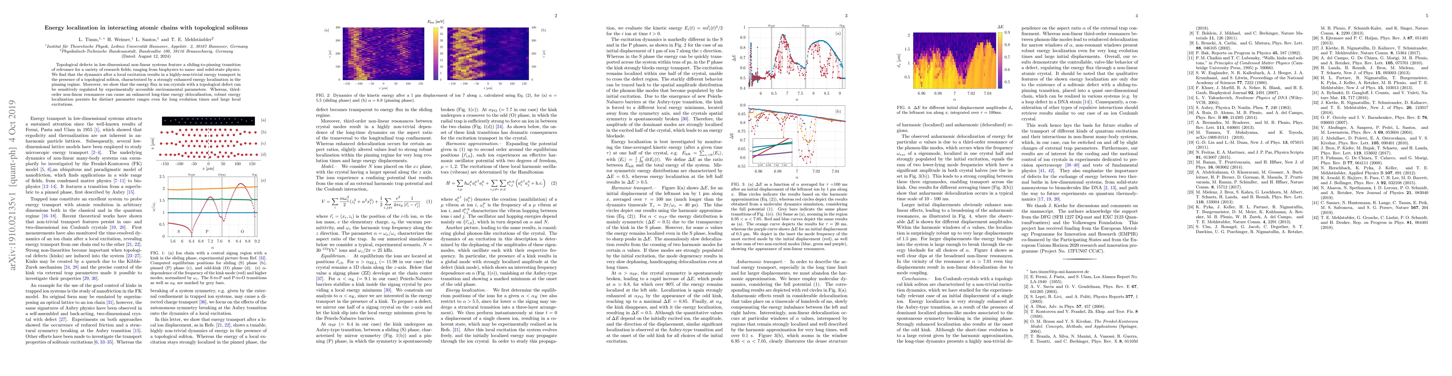 Thumbnail for Energy localization in interacting atomic chains with topological
  solitons