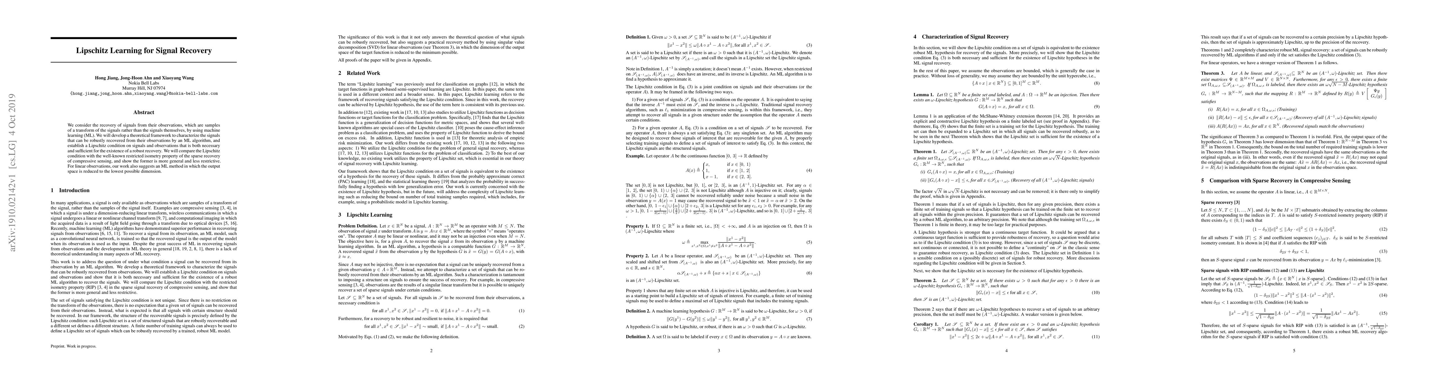 Thumbnail for Lipschitz Learning for Signal Recovery
