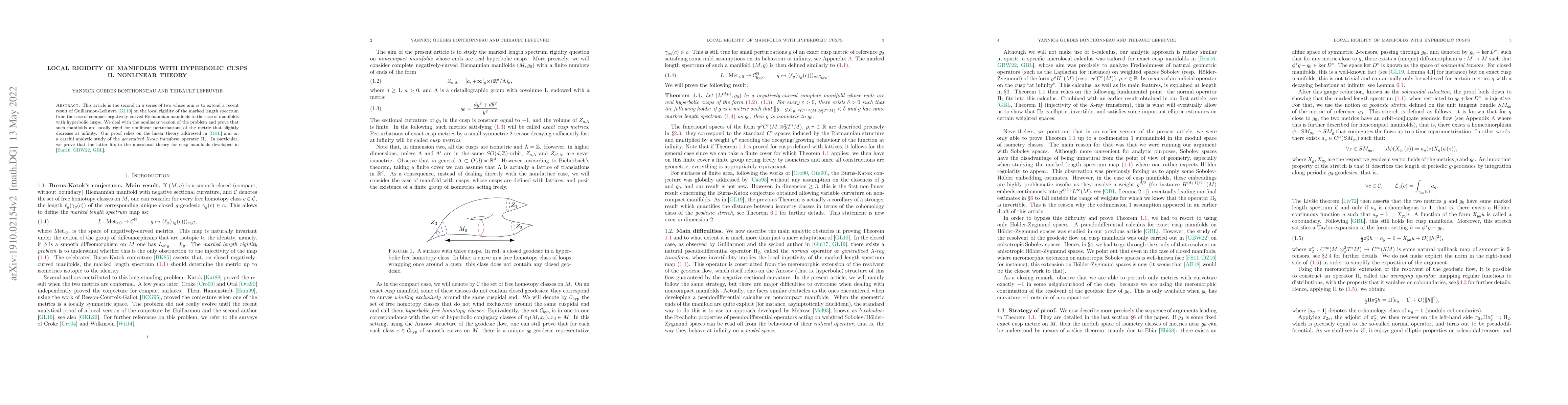 Thumbnail for Local rigidity of manifolds with hyperbolic cusps II. Nonlinear theory