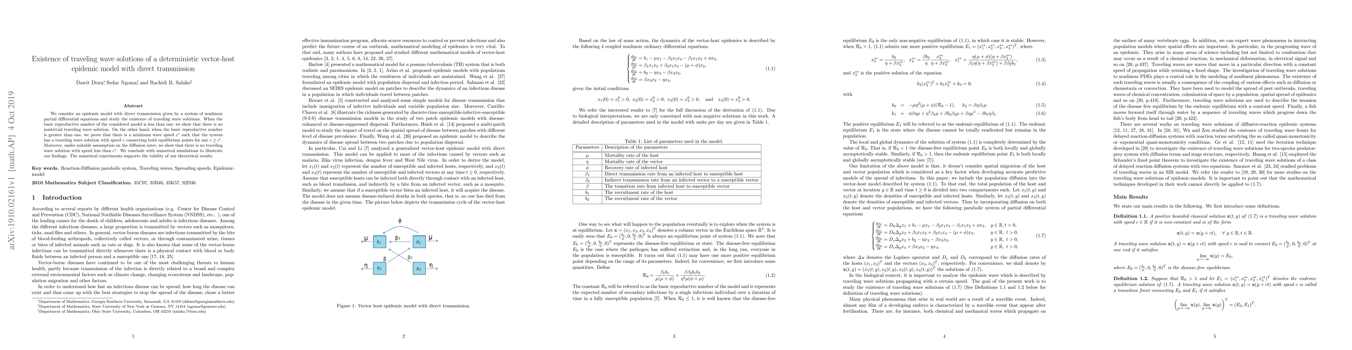 Thumbnail for Existence of traveling wave solutions of a deterministic vector-host
  epidemic model with direct transmission