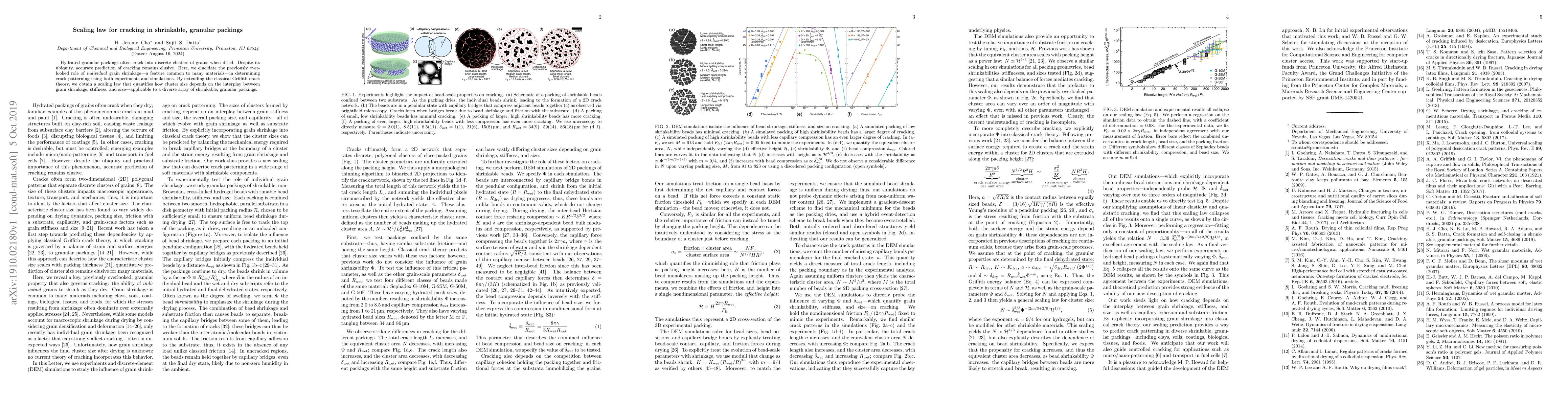 Thumbnail for Scaling Law for Cracking in Shrinkable Granular Packings