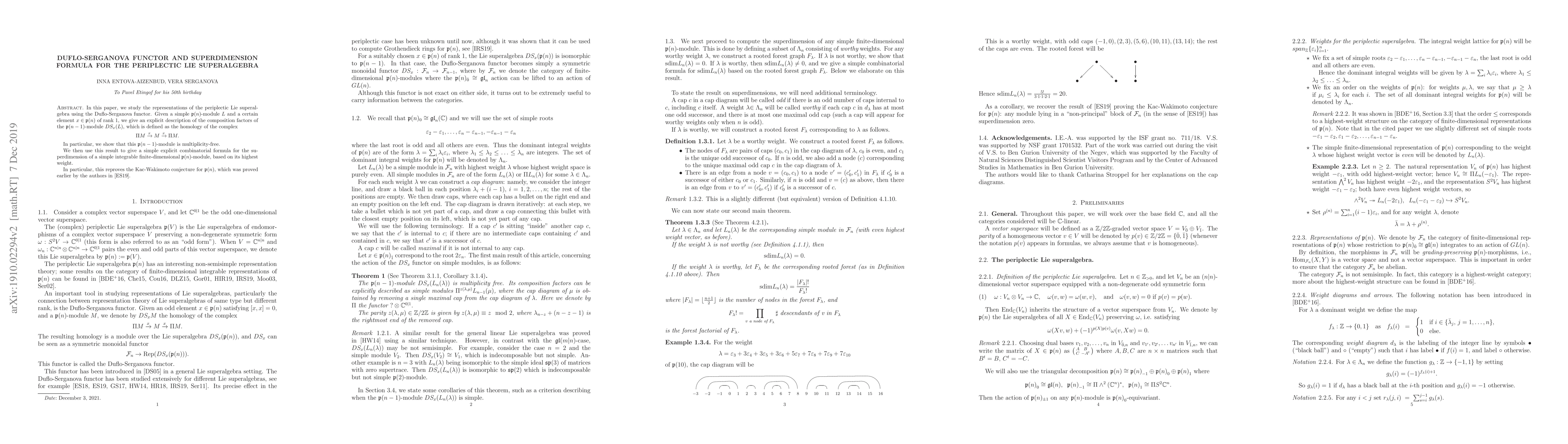 Thumbnail for Duflo-Serganova functor and superdimension formula for the periplectic
  Lie superalgebra