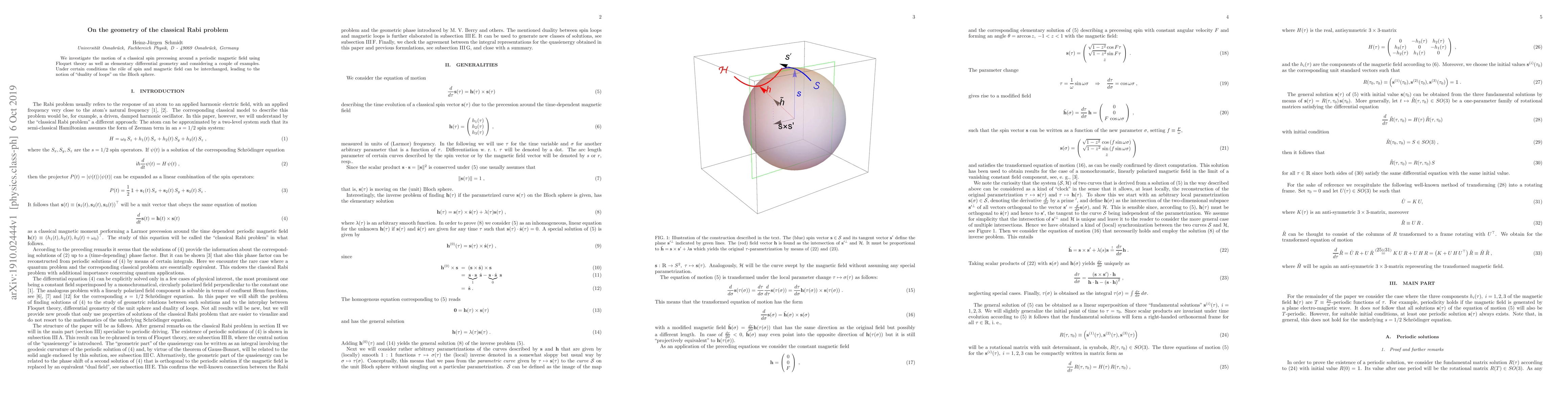 Thumbnail for On the geometry of the classical Rabi problem
