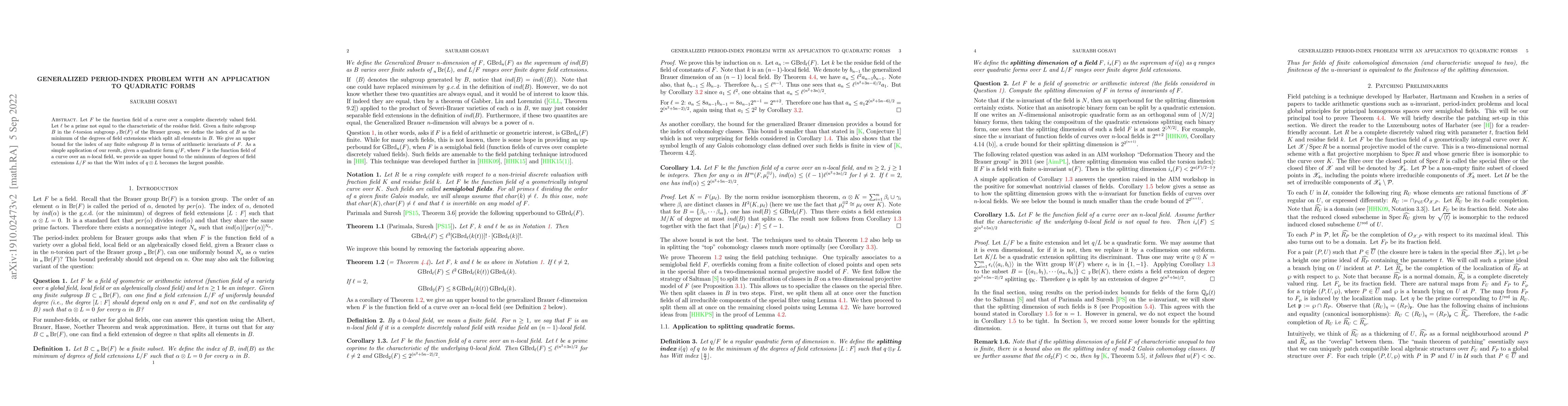 Thumbnail for Generalized period-index problem with an application to quadratic forms