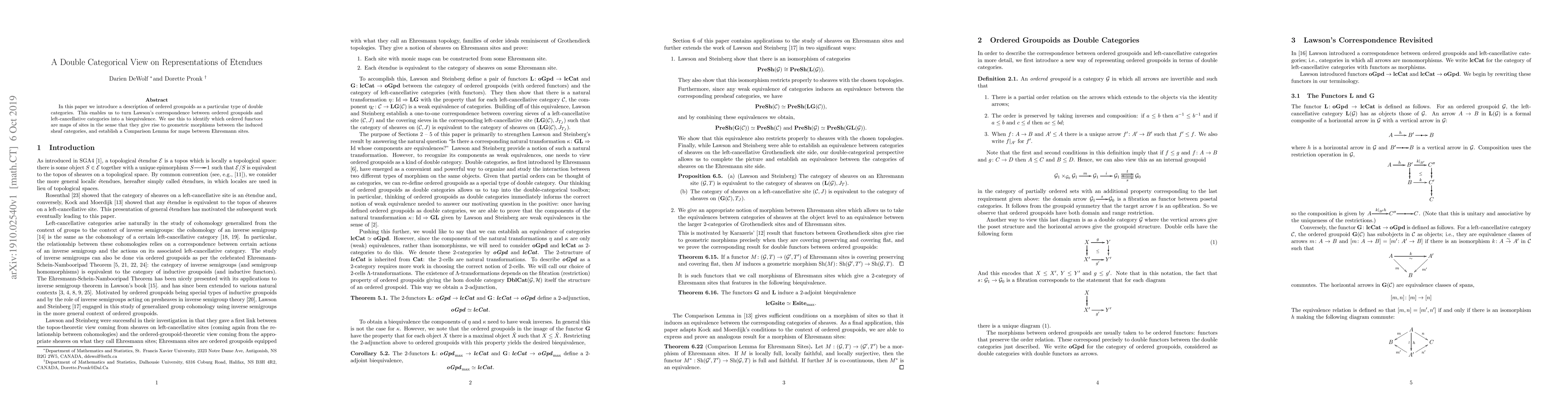 Thumbnail for A Double Categorical View on Representations of Etendues