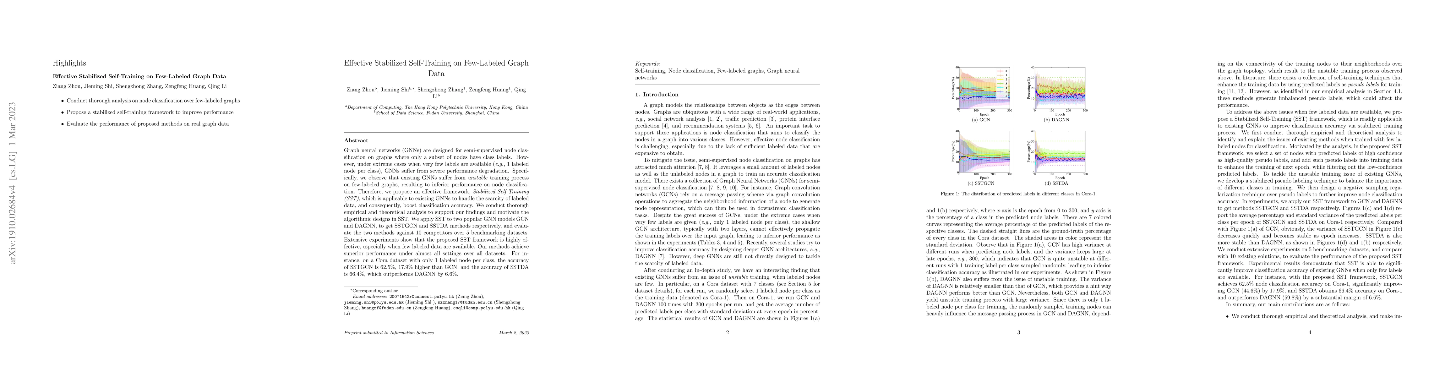 Thumbnail for Effective Stabilized Self-Training on Few-Labeled Graph Data