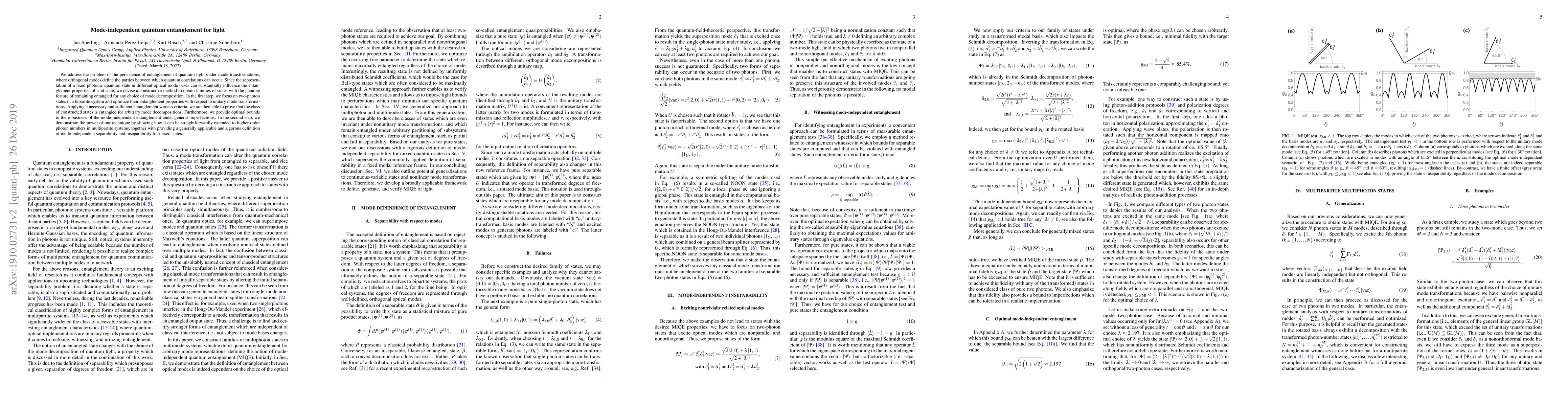 Thumbnail for Mode-independent quantum entanglement for light