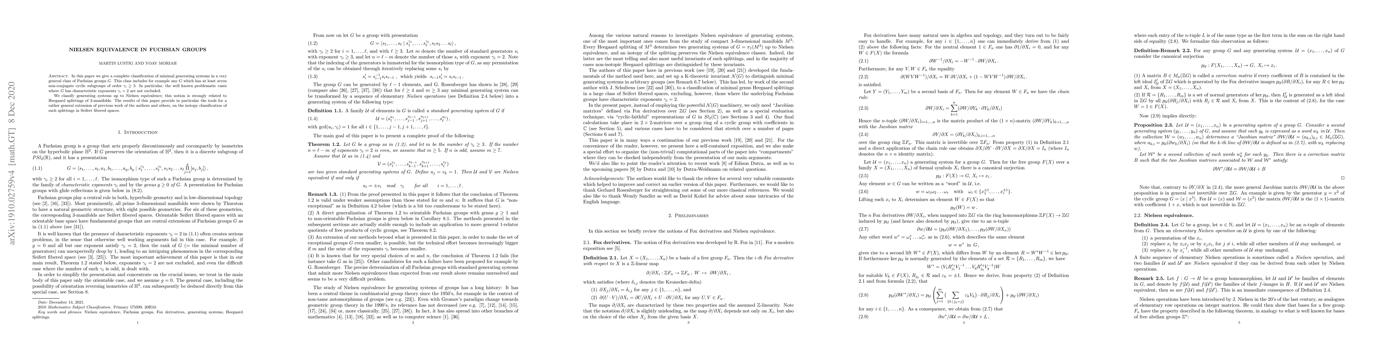 Thumbnail for Nielsen Equivalence in Fuchsian groups