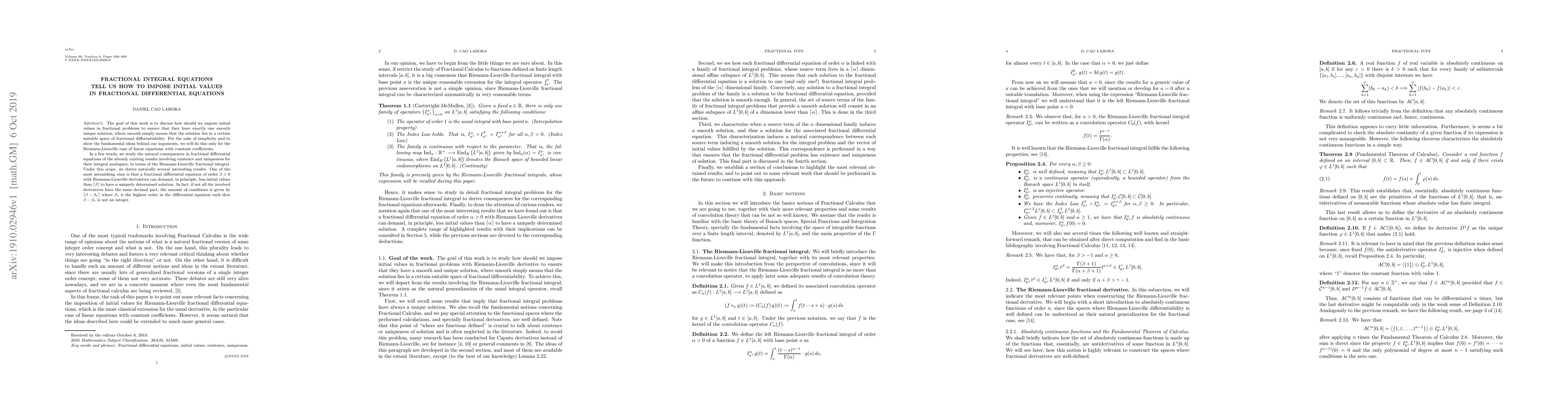 Thumbnail for Fractional integral equations tell us how to impose initial values in
  fractional differential equations