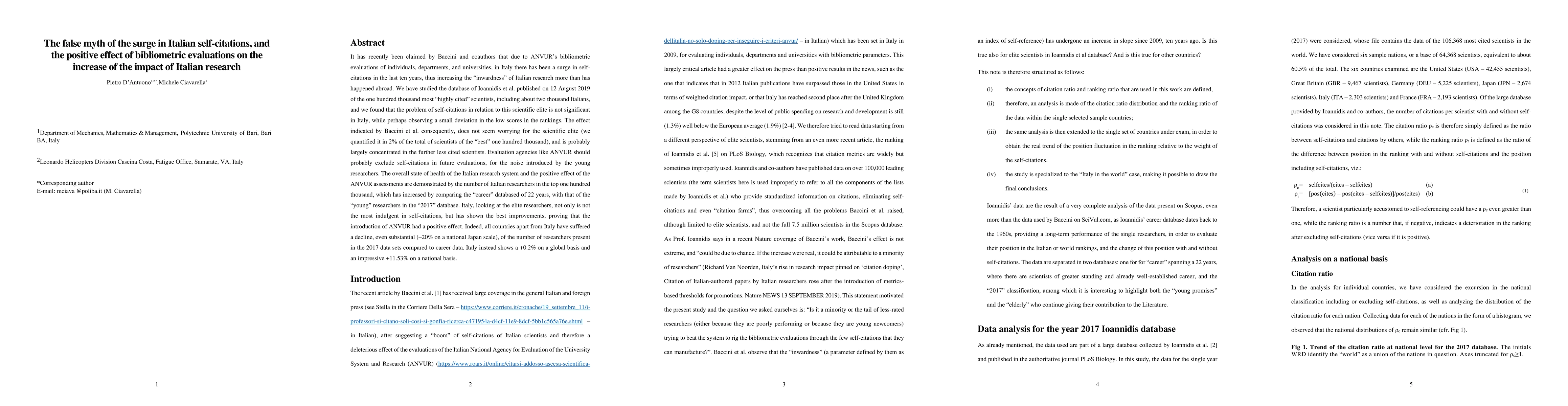Thumbnail for The false myth of the rise in self-citations, and the impressively
  positive effect of bibliometric evaluations on the increase of the impact of
  Italian research