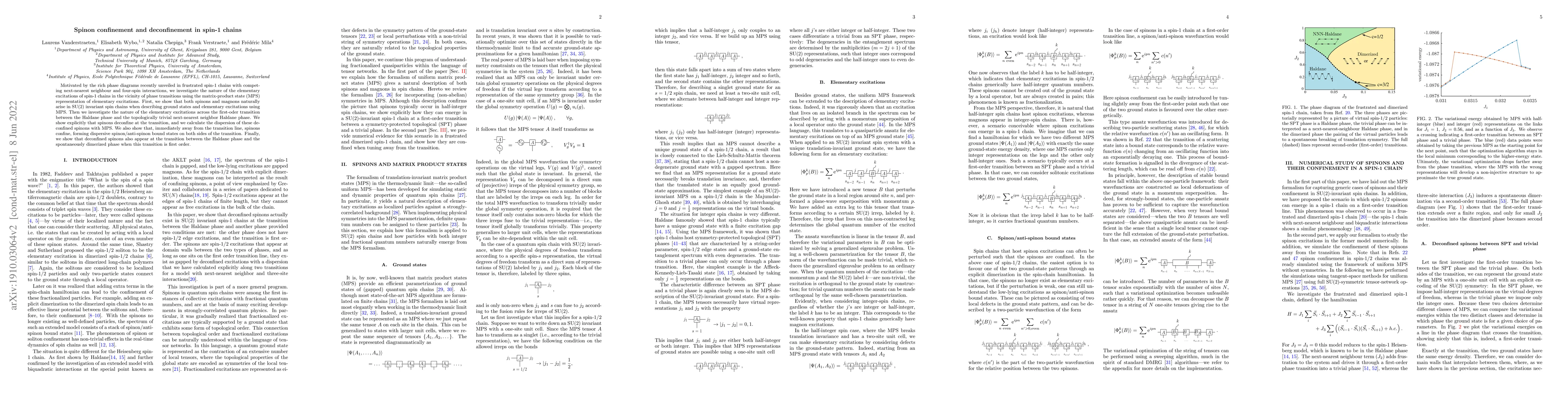 Thumbnail for Spinon confinement and deconfinement in spin-1 chains