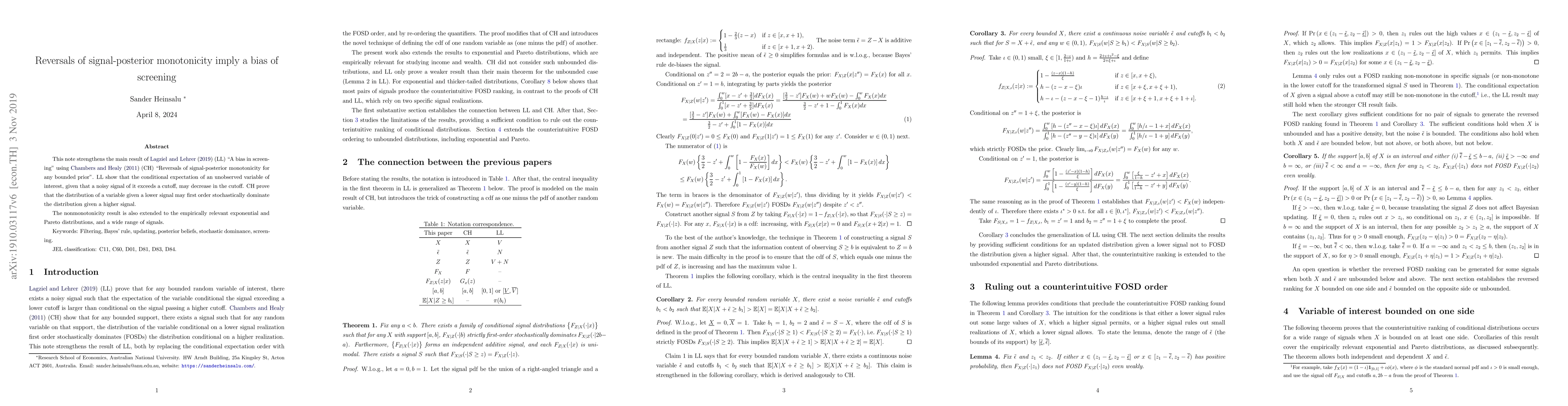 Thumbnail for Reversals of signal-posterior monotonicity imply a bias of screening