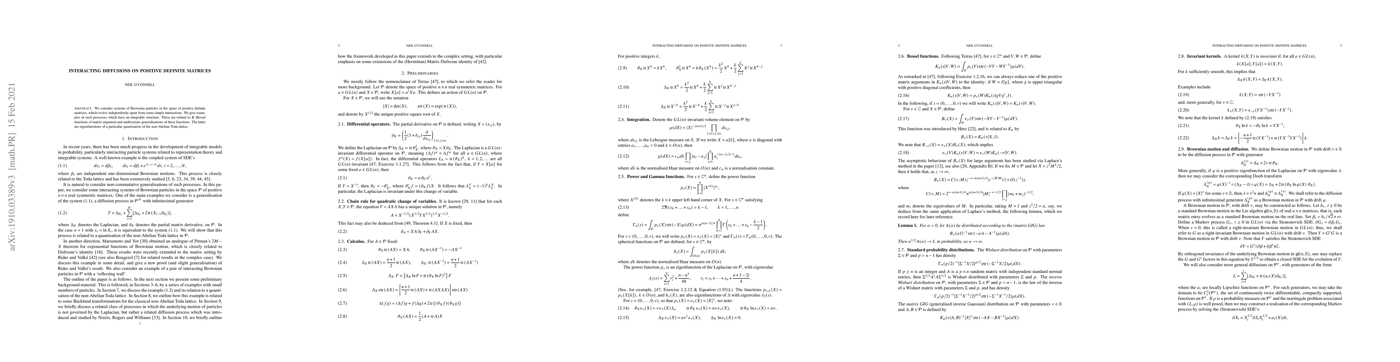 Thumbnail for Interacting diffusions on positive definite matrices