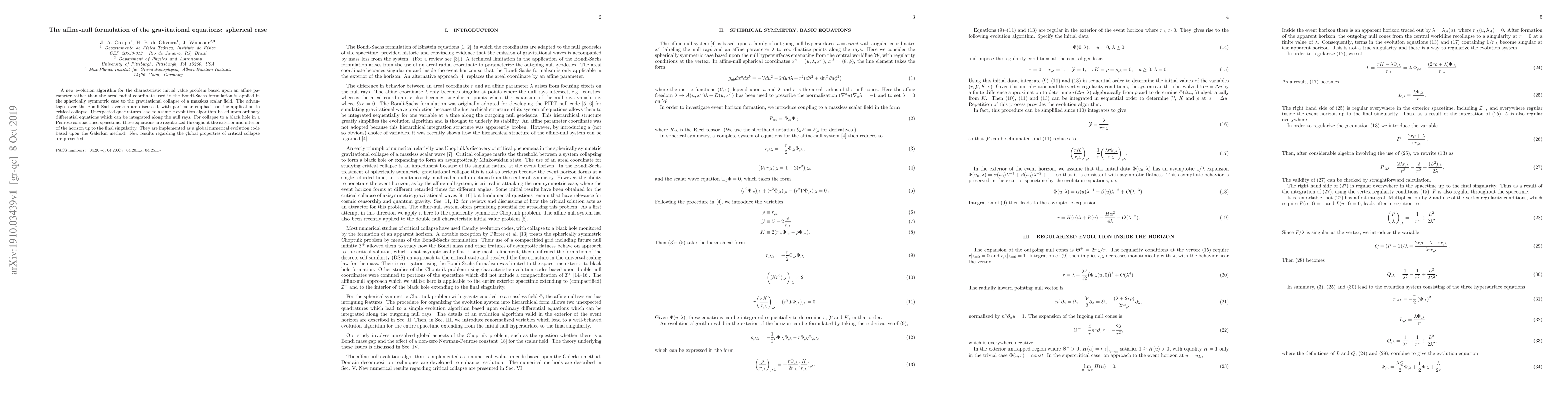 Thumbnail for The affine-null formulation of the gravitational equations: spherical
  case